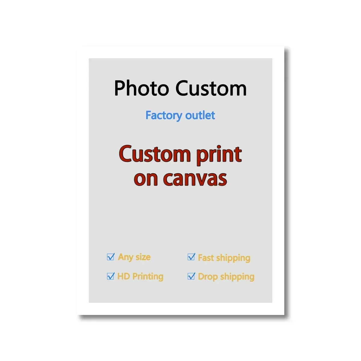 Custom Big Size Canvas HD Print Personalized Wall Art Poster