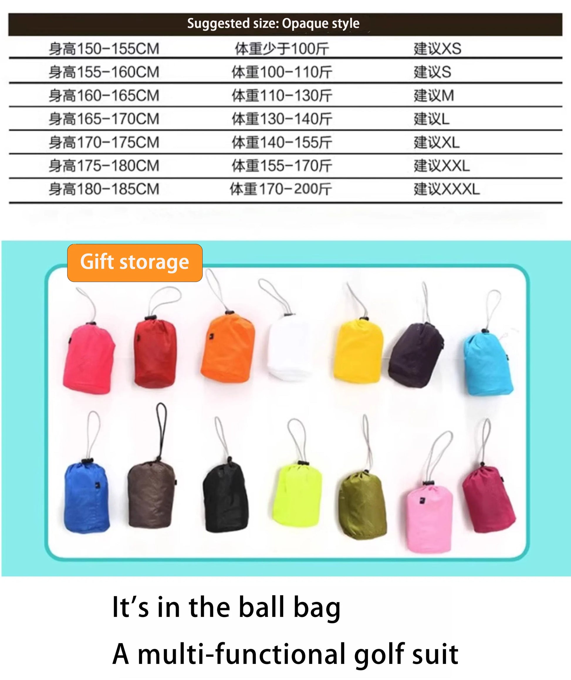 Hooded UV Waterproof Nylon Golf Jacket Unisex Foldable