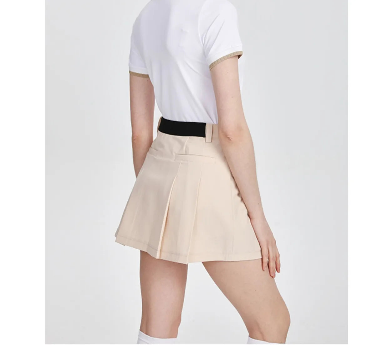 AW Golf Women's Summer Short Sleeved T-shirt Breathable Polo Lapel Tops Ladies High Waist Pleated Skirt A-Lined Golf Skorts Suit