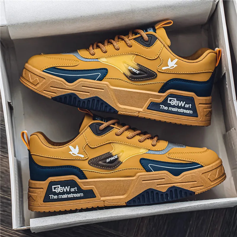 2024 Autumn New Casual Sports Shoes Men's Leather Low-Top Fashion Trend Easiest for Match Running Shoes Men's Skateboard Shoes Suitable for Outdoor Sports - Buy online at  Vibe In Cart.