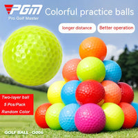 Multi-Color Two-Piece Distance Practice Golf Balls, 5 Pack