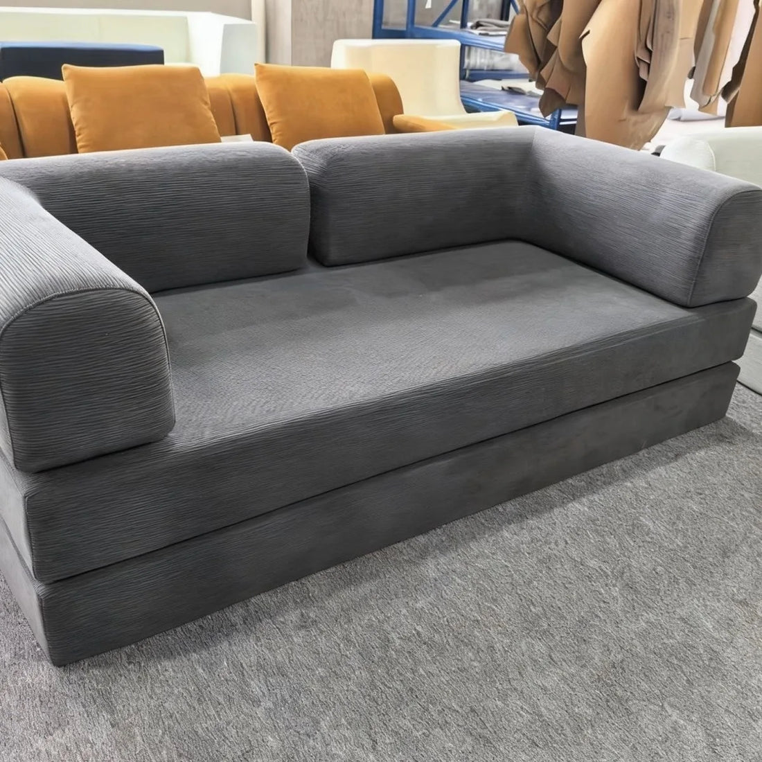 Italian Compressed Sofa Minimalist Retro Corduroy Sofa Bed Lounge Modular Couch Foldable Washable Customizable for Living Room - Buy online at  Vibe In Cart.