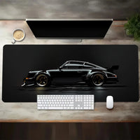Large White Sports Car Design Gaming Mouse Pad with Anti-Slip Rubber Base
