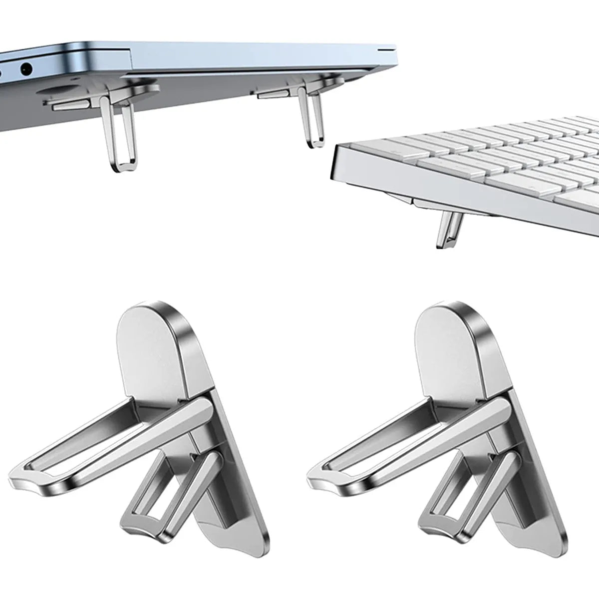 Adjustable Folding Mini Portable Laptop Stand in Black and Silver