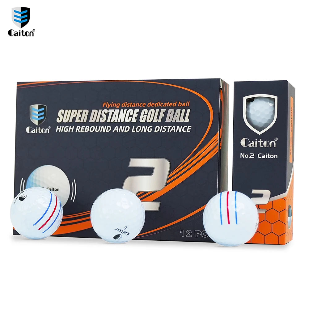 12 Pack Two Piece Distance Golf Balls, 42.85mm Size
