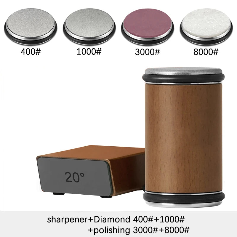 Rolling Knife Sharpener Double Sided Diamond Stone 15/20 Degree Angle