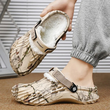 Winter Men Slippers Detachable Warm Furry Home Slippers Casual Outdoor EVA Lightweight Non Slip Perforated Garden Cotton Shoes - Buy online at  Vibe In Cart.