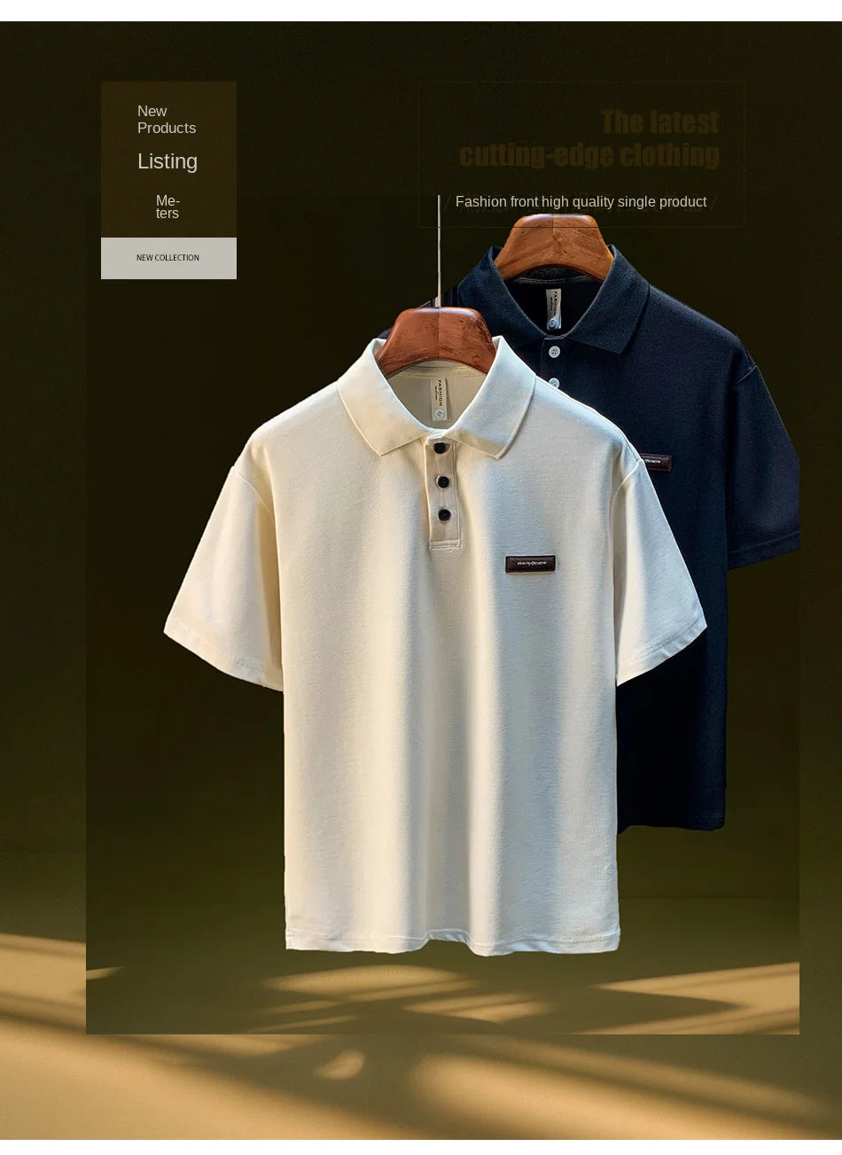 Summer Short sleeved Polo Shirt for Men 2025 New Large Simple T-shirt Top Versatile Casual Men's Clothing - Buy online at  Vibe In Cart.