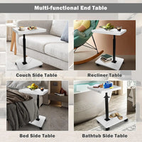 Wooden Rectangle Coffee Table for Living Room with Wheels