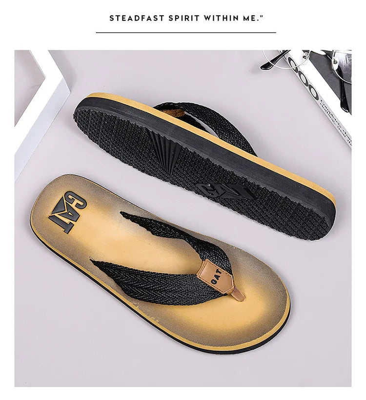 Men's GAT Flip-Flops Wide Strap Non-Pinch Retro Outdoor Anti-Slip Breathable British Style Sandals Beach Shoes - Buy online at  Vibe In Cart.