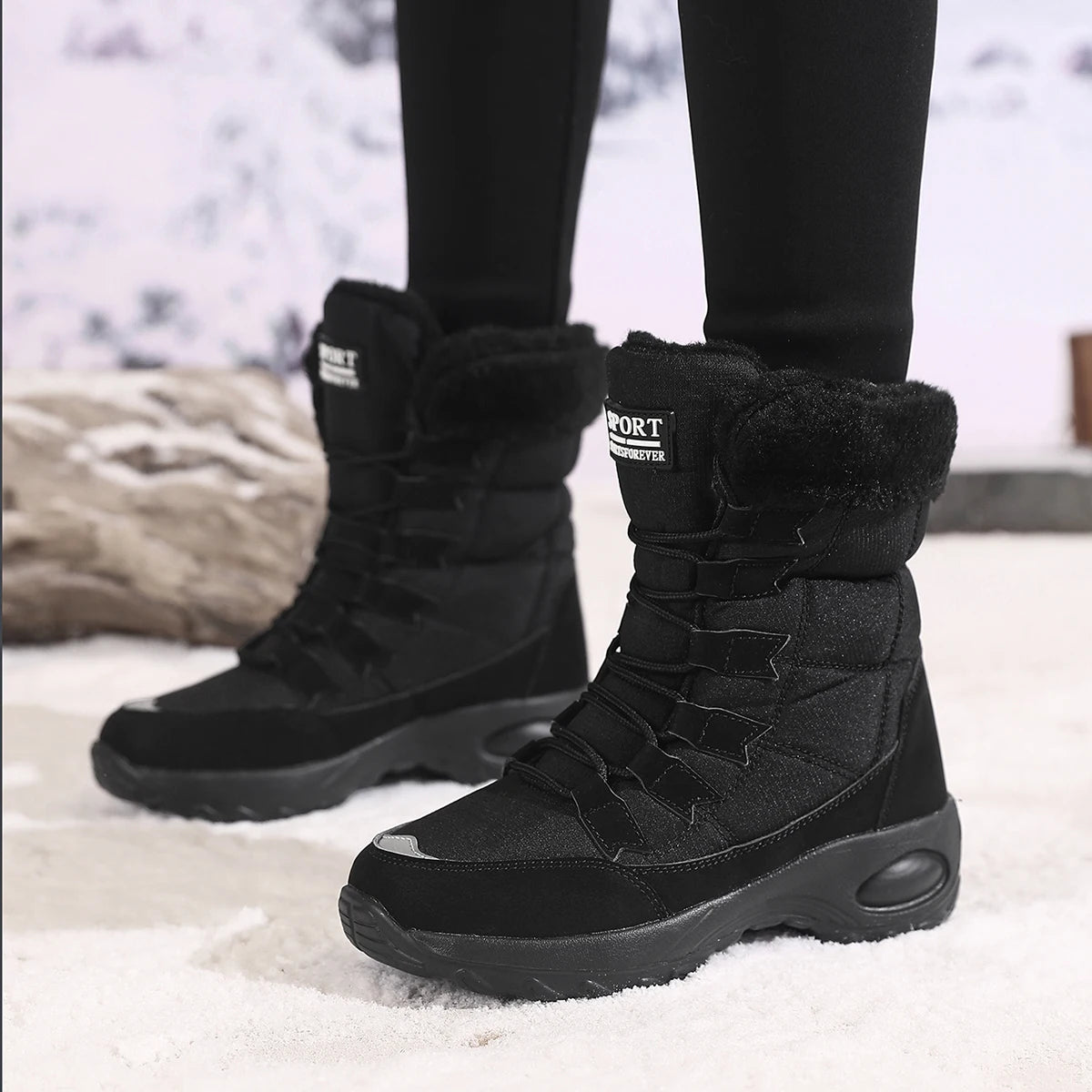 New Winter Women Boots High Quality Warm Snow Boots Lace-up Comfortable Ankle Boots Outdoor Waterproof Hiking Boots Size 36-43 - Buy online at  Vibe In Cart.