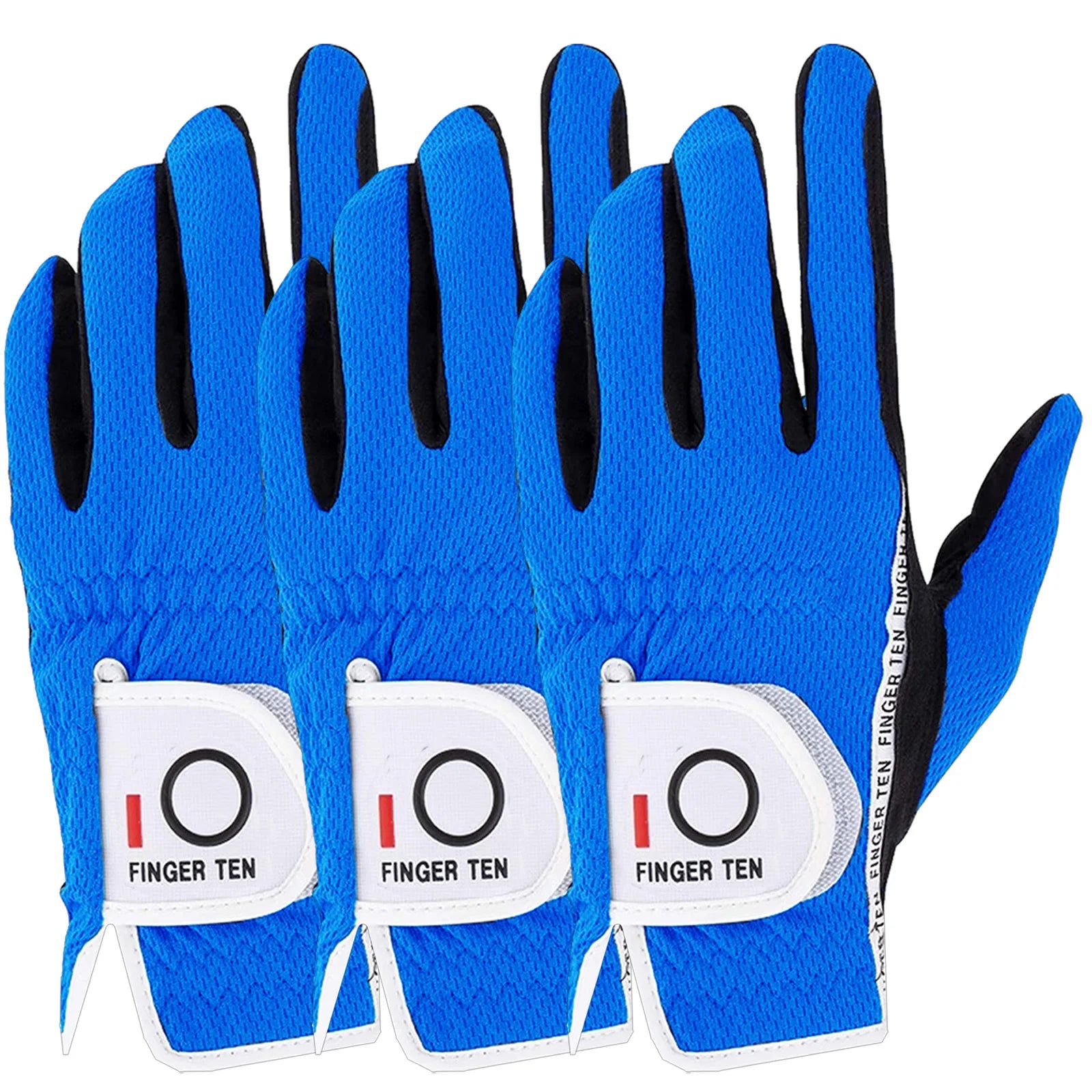 Men's Performance Mesh Golf Gloves 6 Pack in Black, Gray, Green