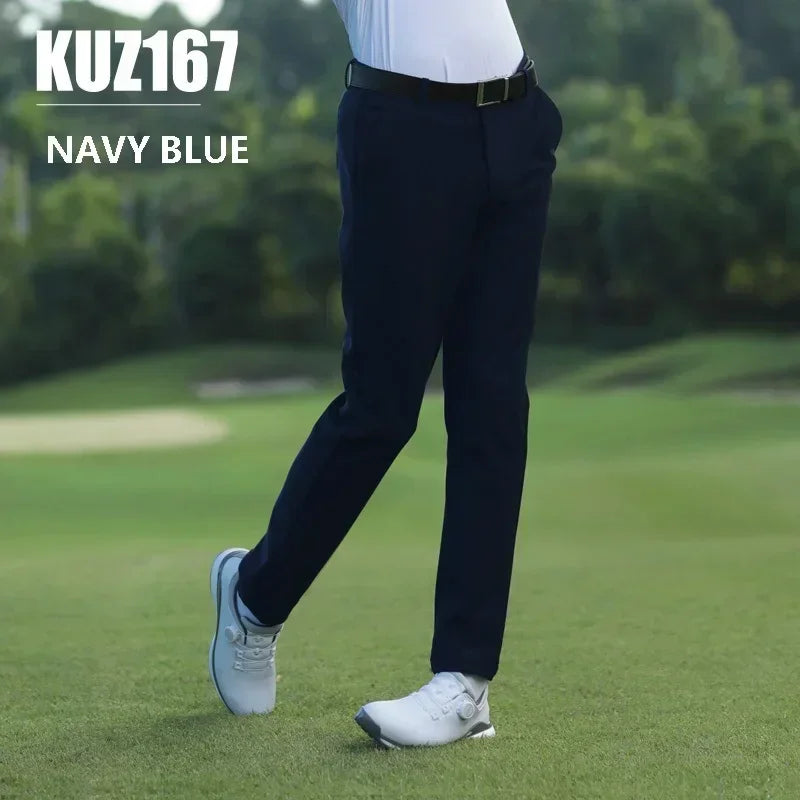 Men's Winter Solid Color Golf Pants Straight Fit Polyester XXS-3XL