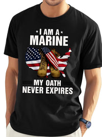 Men's Marine Corps T-Shirt - I Am a Marine, My Oath Never Expires - Logo and Dog Tag Design - 100 - Buy online at  Vibe In Cart.