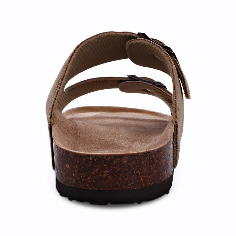 Men's Arch Support Slides Sandals With Adjustable Buckle