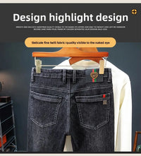 New Fashion winter Autumn Jeans Men's Printed Design Street All-Match Casual Soft Stretch Quality Men's Clothing Skinny Trousers - Buy online at  Vibe In Cart.