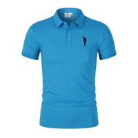 Men's Short Sleeve Turn-Down Collar Polyester Polo Shirt