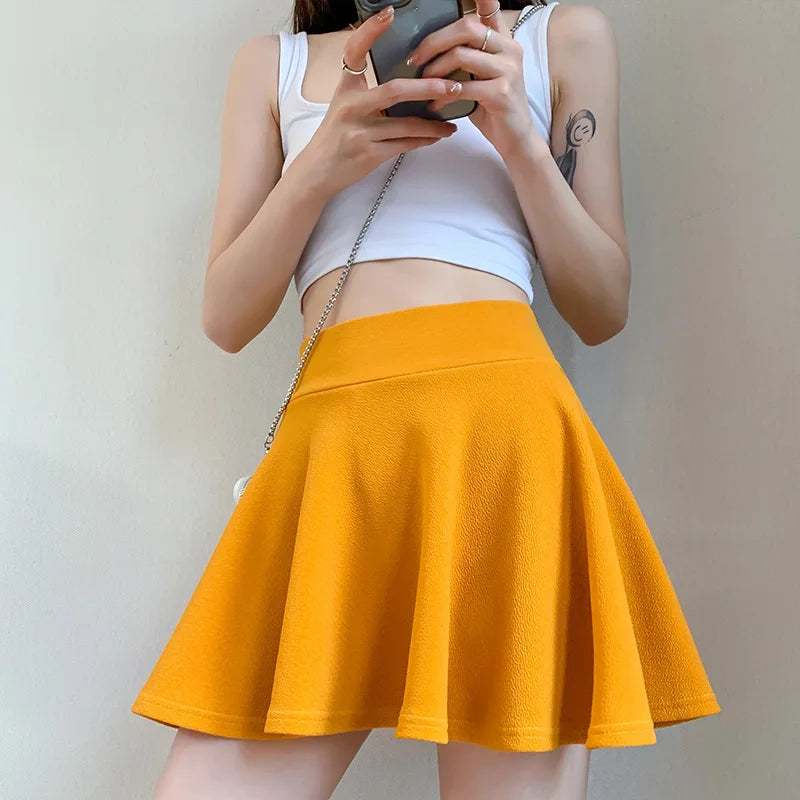 Summer Women's Skirts Fashion Sexy Mini Elastic Pleated Sun Skirts For School Girl Uniform Korean Black High Waist Tennis Skirts - Buy online at  Vibe In Cart.