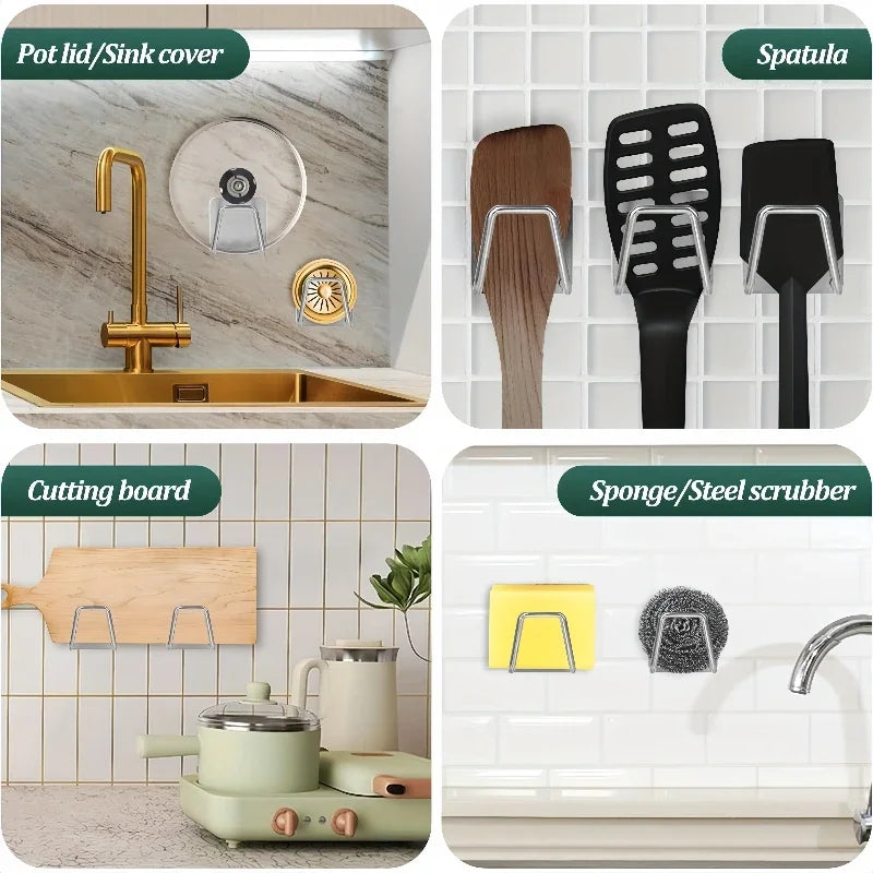 Kitchen Sponge Holder Sink Sponge Rack Stainless Steel Sponges Stand Drainer Sponges Sink Shelf for Knife Towel Holder Wall Hook - Buy online at  Vibe In Cart.