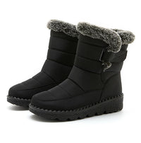 Boots Waterproof Fur Boots For Snow Women's Winter Shoes Low Heels Women Middle Boots Winter Footwear Warm Combat Shoes Woman - Buy online at  Vibe In Cart.