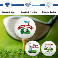 Three Piece Set of Golf Balls Featuring an Eye Design Pattern