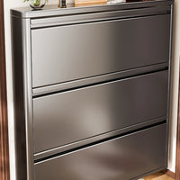 Slim Steel Shoe Cabinet Ultra Thin Shoe Storage Rack Shoe Organizer Entryway Hallway Narrow Space Saving Flip Door Storage Rack - Buy online at  Vibe In Cart.