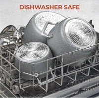 Nonstick Stackable Cooking Pots Set, 6-Piece Gray Granite Stone Kitchen Cookware with Lids, Dishwasher Safe & Toxin Free - Buy online at  Vibe In Cart.