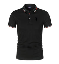 Men's Short Sleeve Turn-Down Collar Polyester Polo Shirt