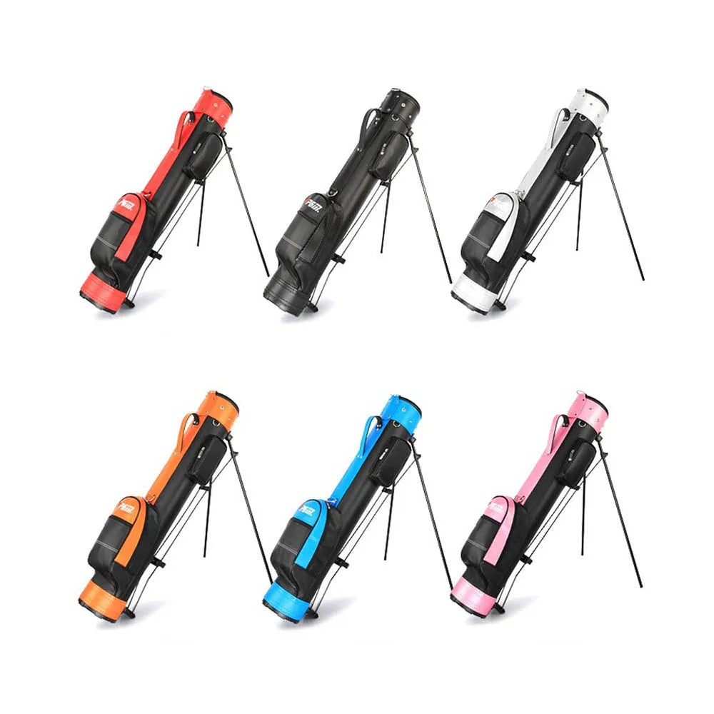 Golf Rack Bag with Bracket for Unisex, Holds 9 Clubs, PU Material, 6 Colors