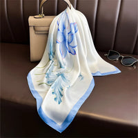 Square Satin Silk Scarf for Women, Casual All Seasons