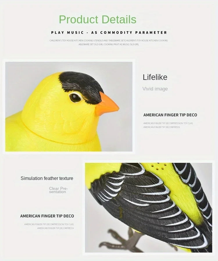 Simulated Electronic Singing Bird Toy with Motion and Sound Control