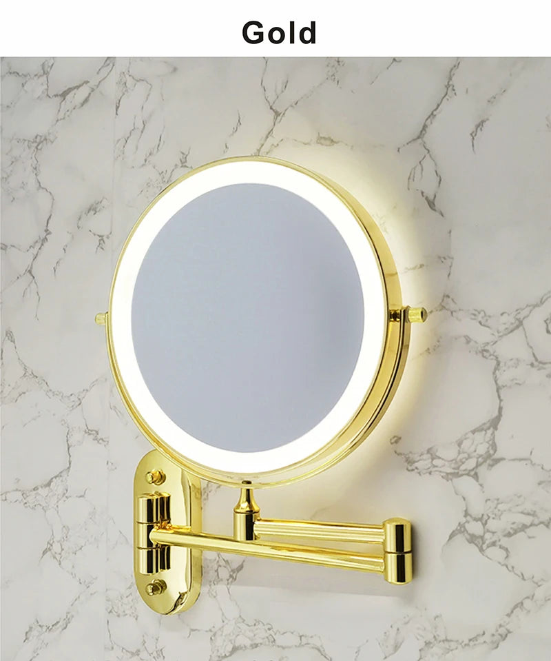 8 inch Makeup Mirror Chrome 3x/5x/7x/10x Magnifying Double Side USB Charging Bathroom 3 color light Smart Cosmetic Mirrors - Buy online at  Vibe In Cart.