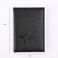 Solid PU Leather Passport Holder Wallet Card Case for Travel