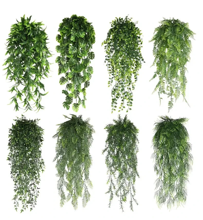 80cm Persian fern Leaves Vines Home Room Decor Hanging Artificial Plant Plastic Leaf Grass Wedding Party Wall Balcony Decoration - Buy online at  Vibe In Cart.