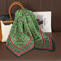 Square Satin Silk Scarf for Women, Casual All Seasons
