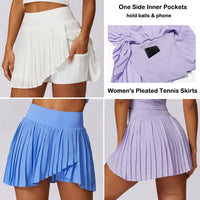 VITALINOVO Women's High Waisted Pleated Tennis Skirts with Pockets Tummy Control Casual Liner Skorts A Line Workout Golf Skirts - Buy online at  Vibe In Cart.