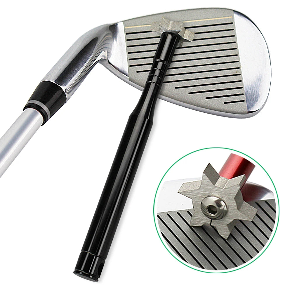 1 Set Golf Groove Sharpener Tool Cleaning Brush and Key Chain Kit