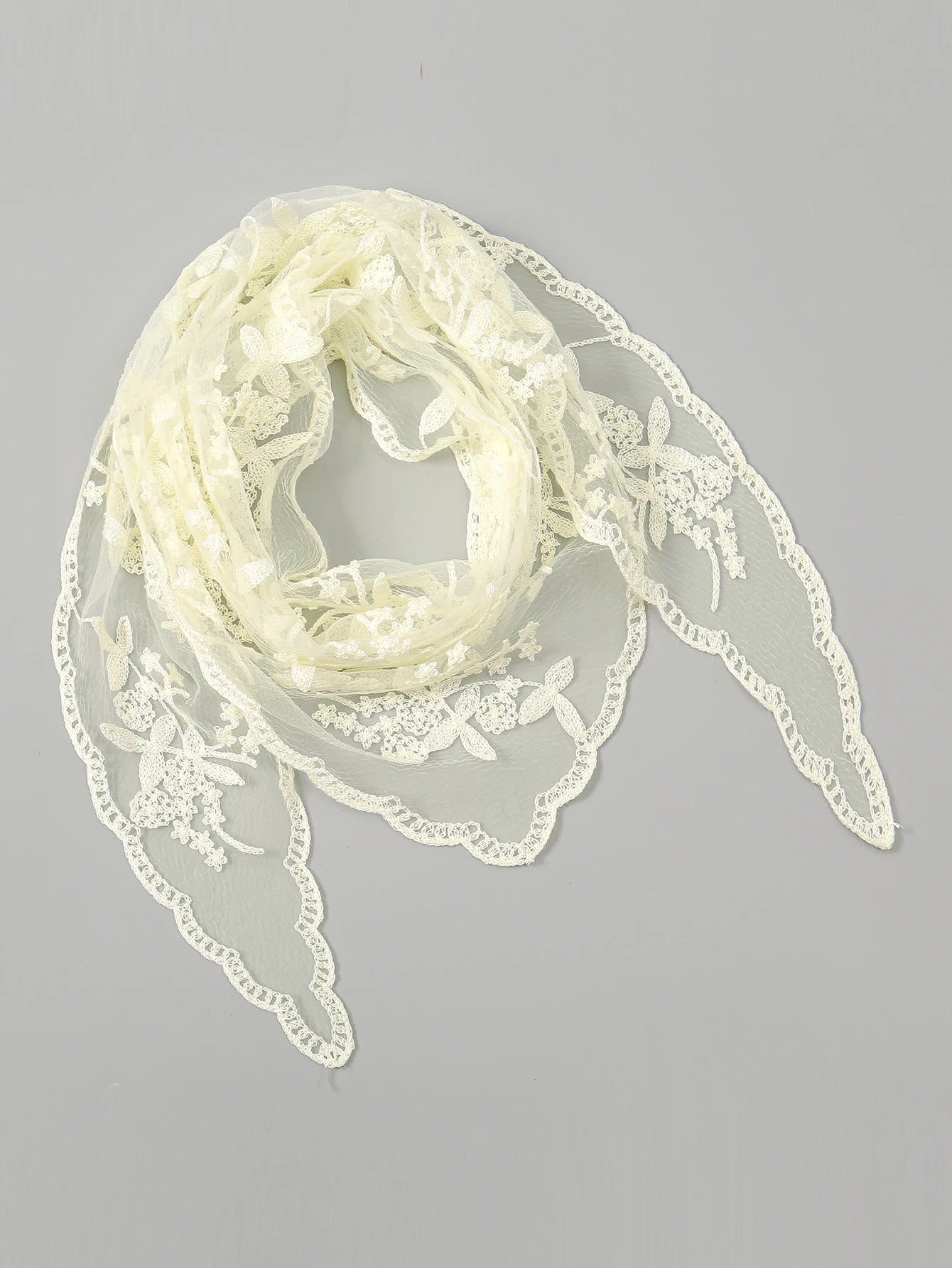 Adult Women's Triangular Lace Polyester Hair Scarf Accessory