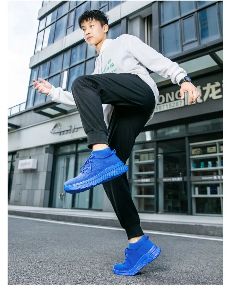 Men's Breathable Lace-Up Casual Sneakers With EVA Insole And Cotton Lining