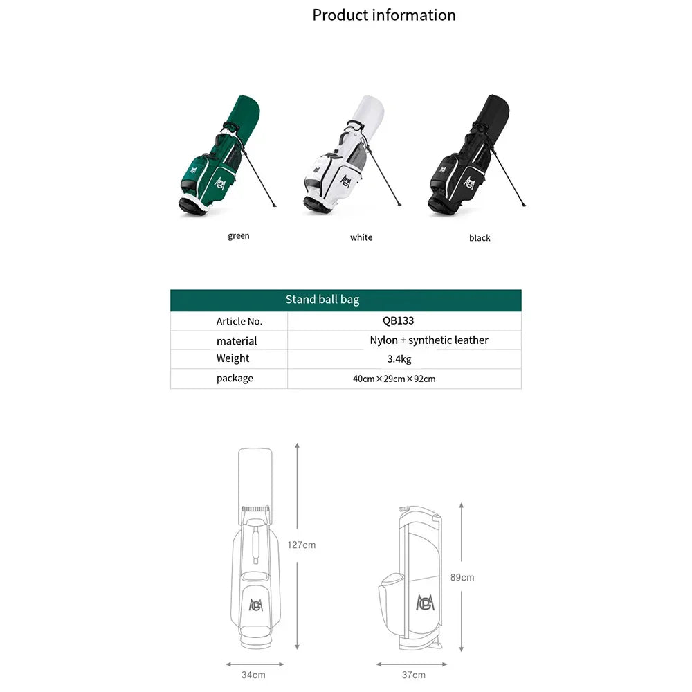 Nylon Multifunction Golf Bag with Large Capacity and Portable Bracket