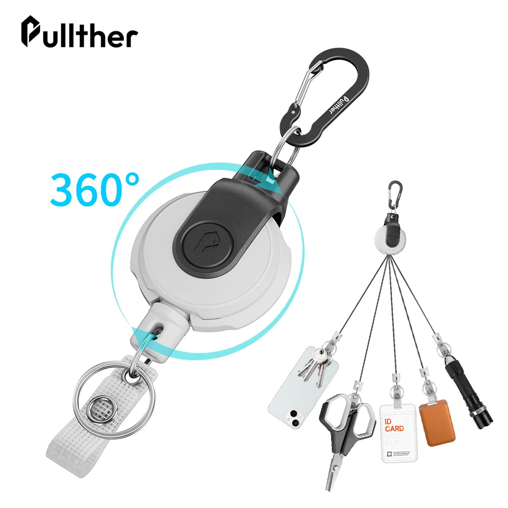 Retractable Key‌ Chain for man Reel‌ Badge Holders Retractabl Carabiner Quick Release Spring Clip outdoor camping equipment - Buy online at  Vibe In Cart.