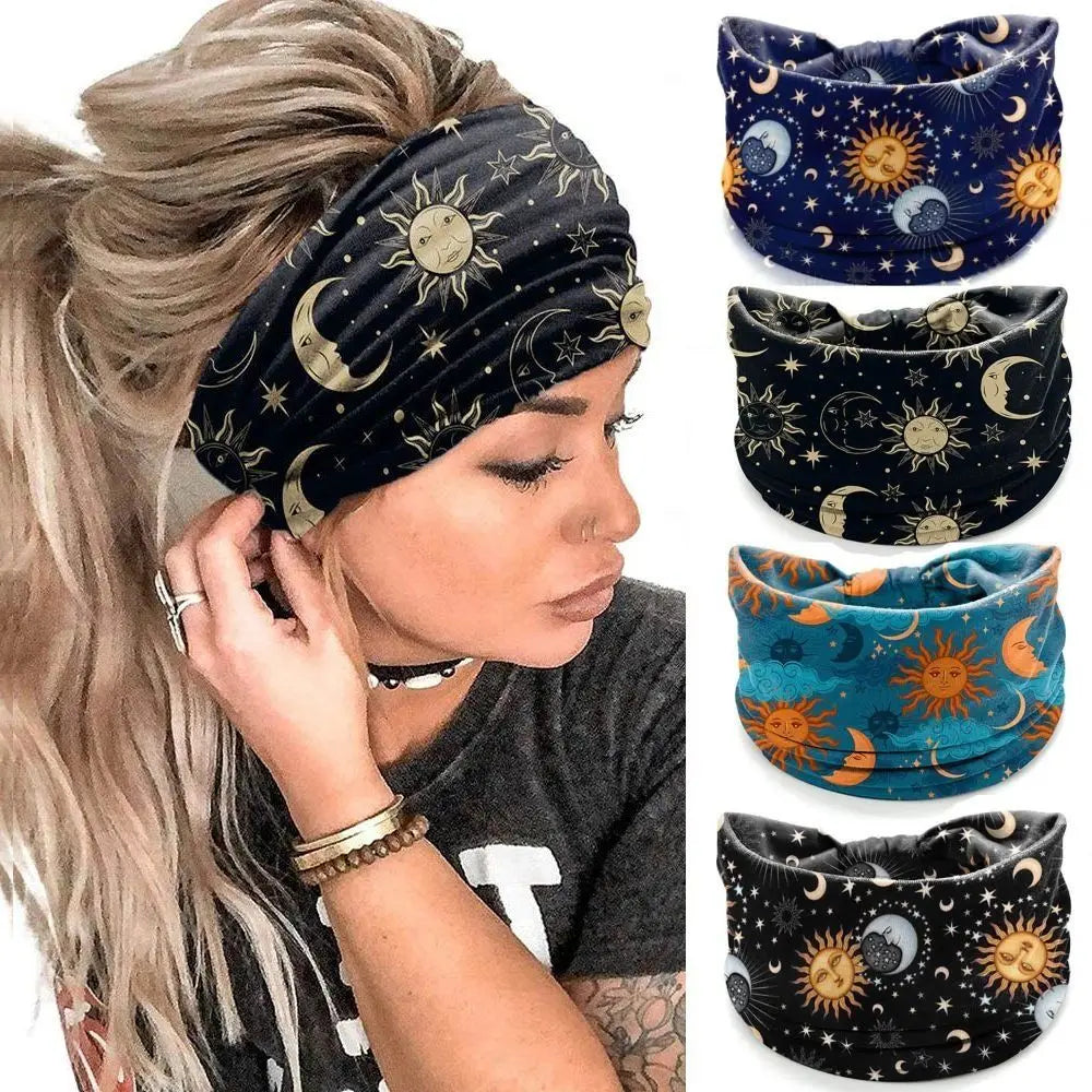 Bohemia Print Wide Headbands New Vintage Elastic Knot Turban Headwrap for Women Girls Soft Print Yoga Bandana Hair Accessories - Buy online at  Vibe In Cart.