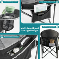 JHK Heavy Duty Camping Chair 450lbs Capacity Portable Folding Chair with Cup Holder Sturdy Steel Frame Outdoor Chair for Camping - Buy online at  Vibe In Cart.