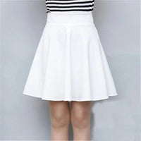 Women's Black Knee-Length Flared Pleated Loose Skirt