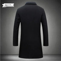 2024 Spring Autumn New Long Cotton Coat New Wool Blend Pure Color Casual Business Fashion Men's Clothing Slim Windbreaker Jacket - Buy online at  Vibe In Cart.