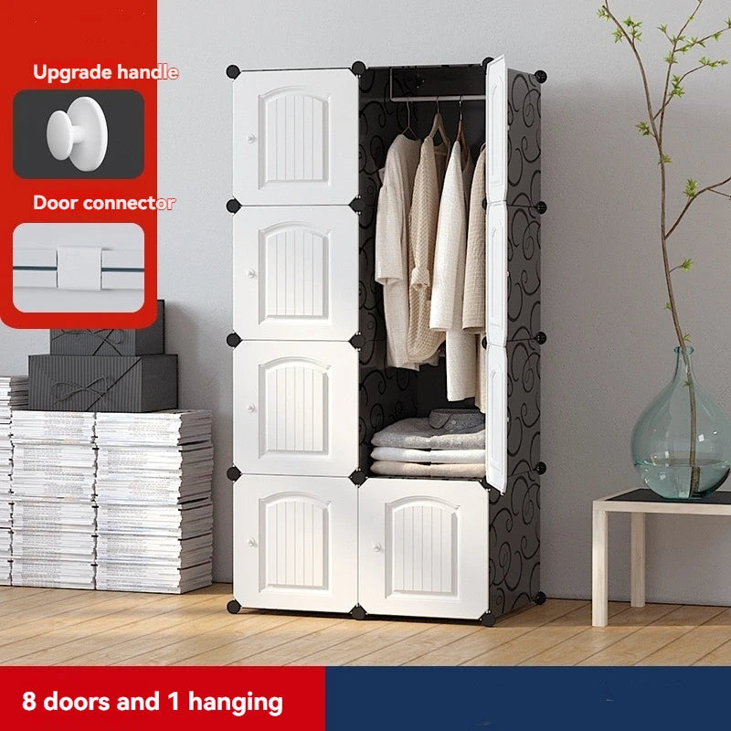 1pc/New Wardrobe Simple Cloth Wardrobe Clothes Storage Cabinet Rental House Plastic Assembly Dormitory Fabric Wardrobe Cabinet - Buy online at  Vibe In Cart.
