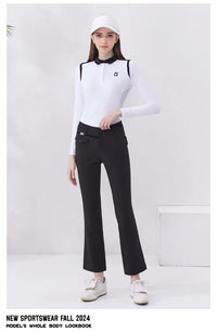 Women's Breathable Quick Drying Bell Shaped Polyester Golf Pants
