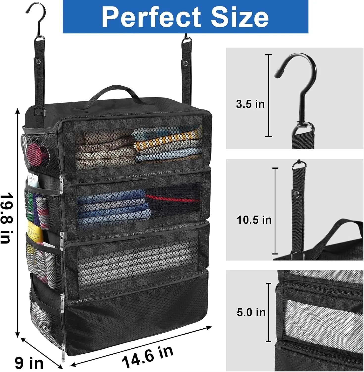 Hanging Suitcase Organizer Oxford Storage Bags For Travel