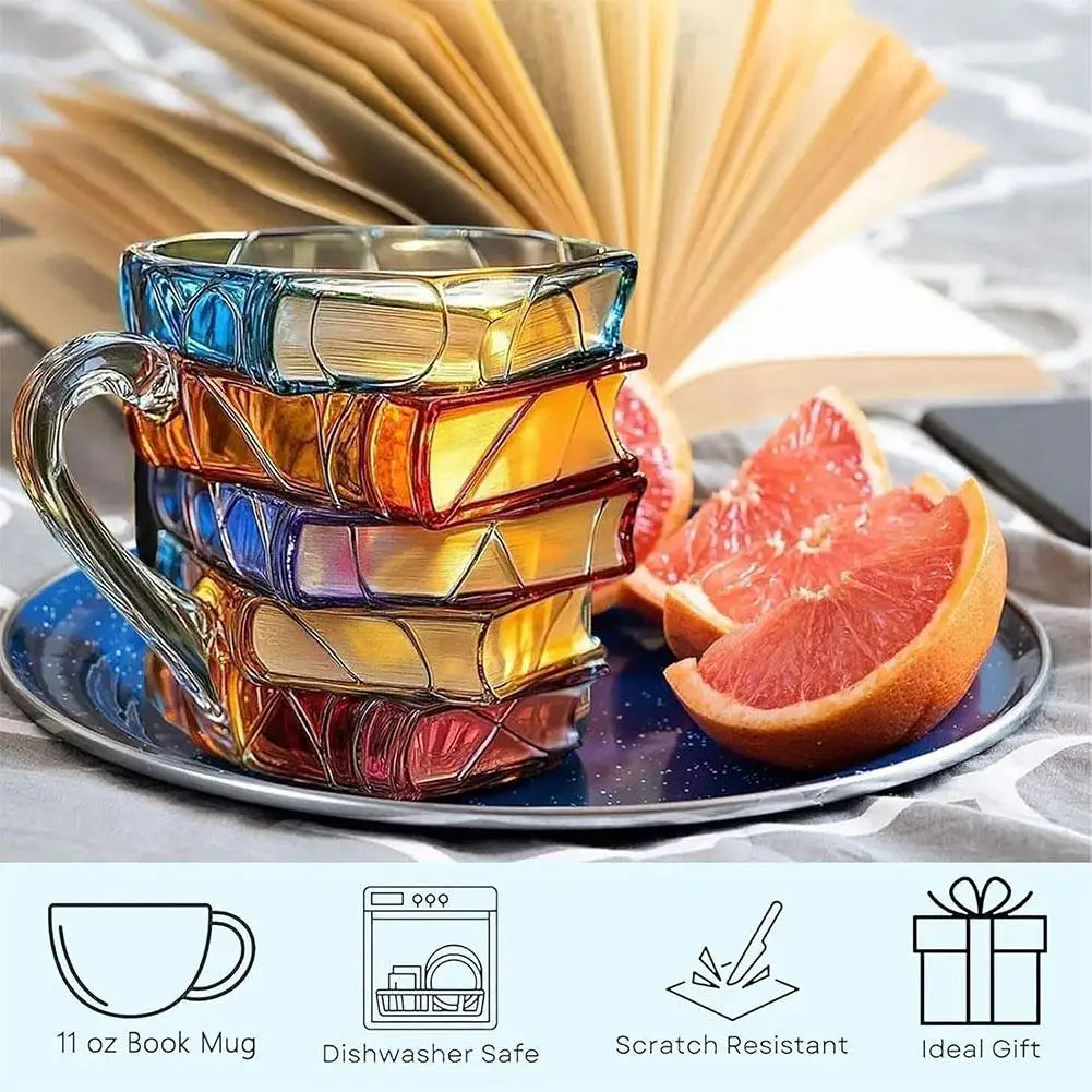 350ML Unique Book-Shaped Glass Mug Coffee & Tea Cup Creative Gift For Book Lovers Double Duty Drinkware & Decor - Buy online at  Vibe In Cart.