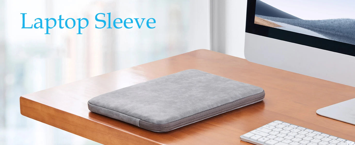PU Laptop Sleeve with Zipper for 12 to 15.6 Inch Laptops